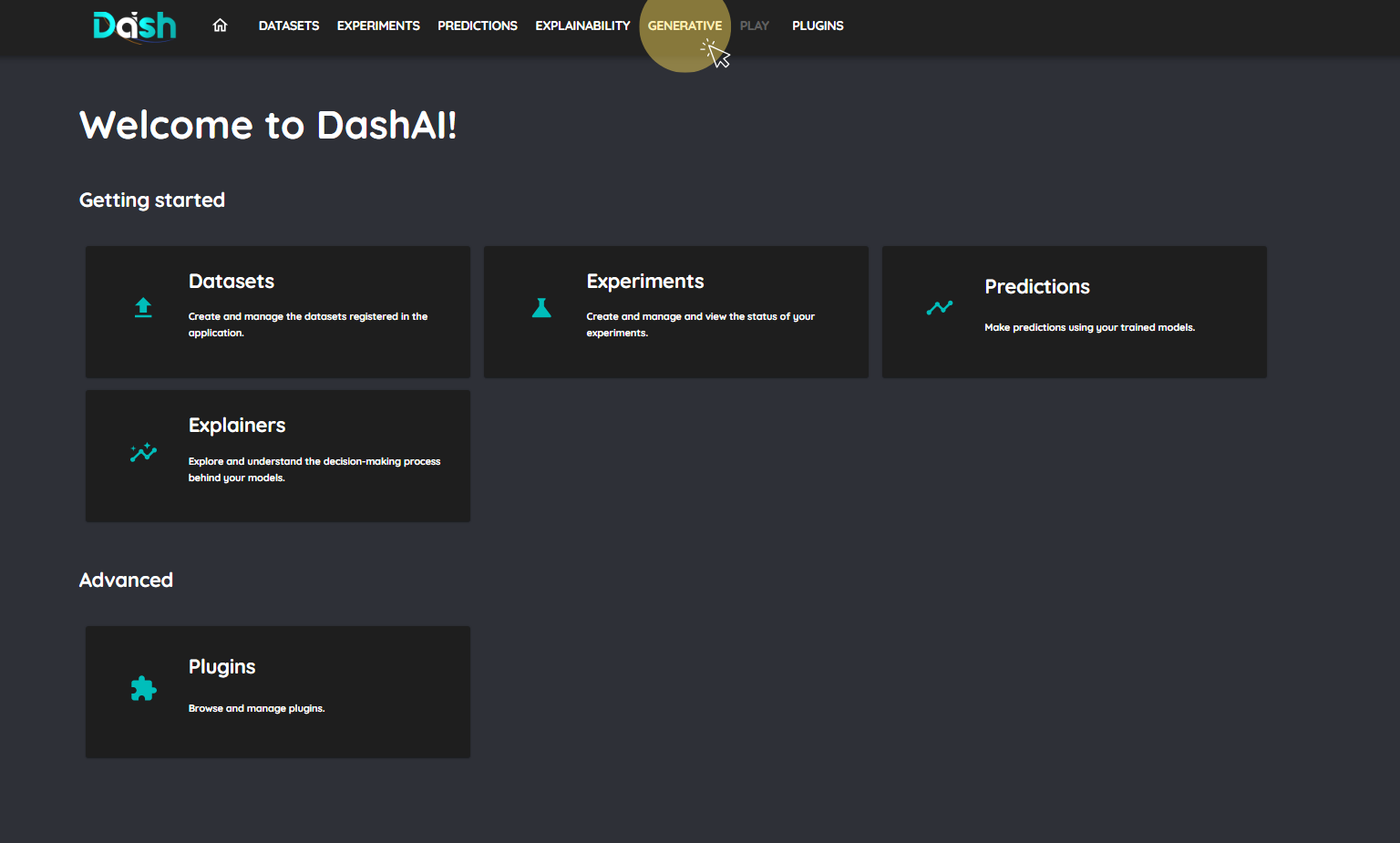 Navigate to experiments section