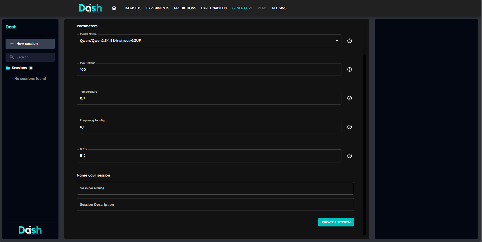 Configure session parameters