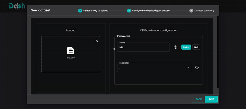 Upload and verify dataset