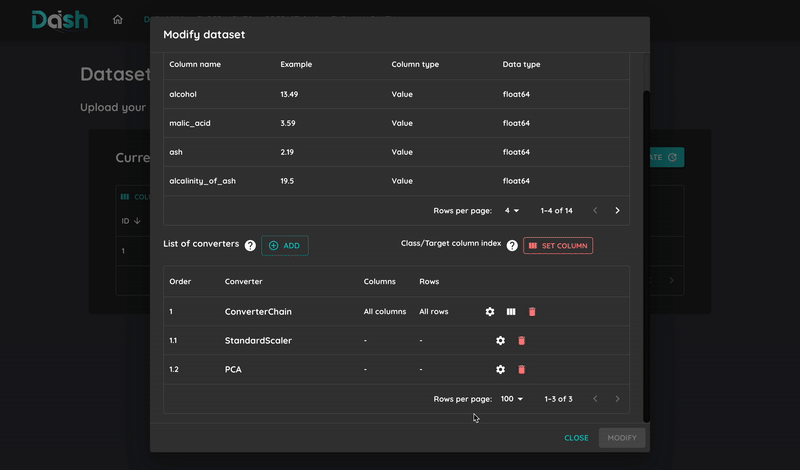 Configure converters