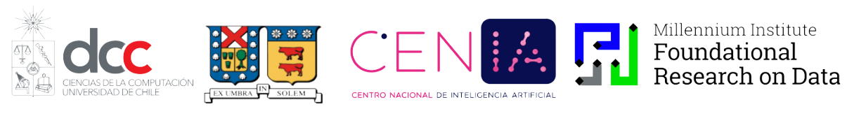 Logos de patrocinadores: DCC UChile, UTFSM, CENIA, IMFD